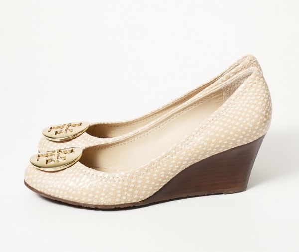 GK3748☆Tory Burch/トリーバーチ*牛革*パイソン型押し*ダブルT 