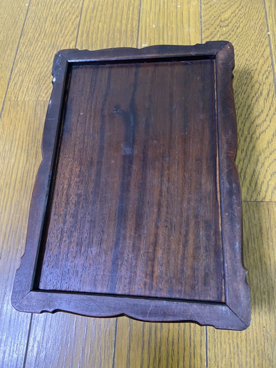 ☆ 時代物 唐木硯箱 一式(文鎮・筆・硯付)・端渓 古硯 古唐木長方硯箱