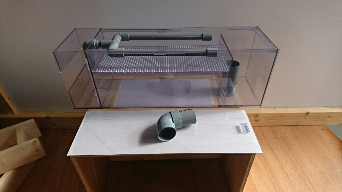 60cm 60cmガラス水槽用 大型上部フィルター アクリル製上部フィルター