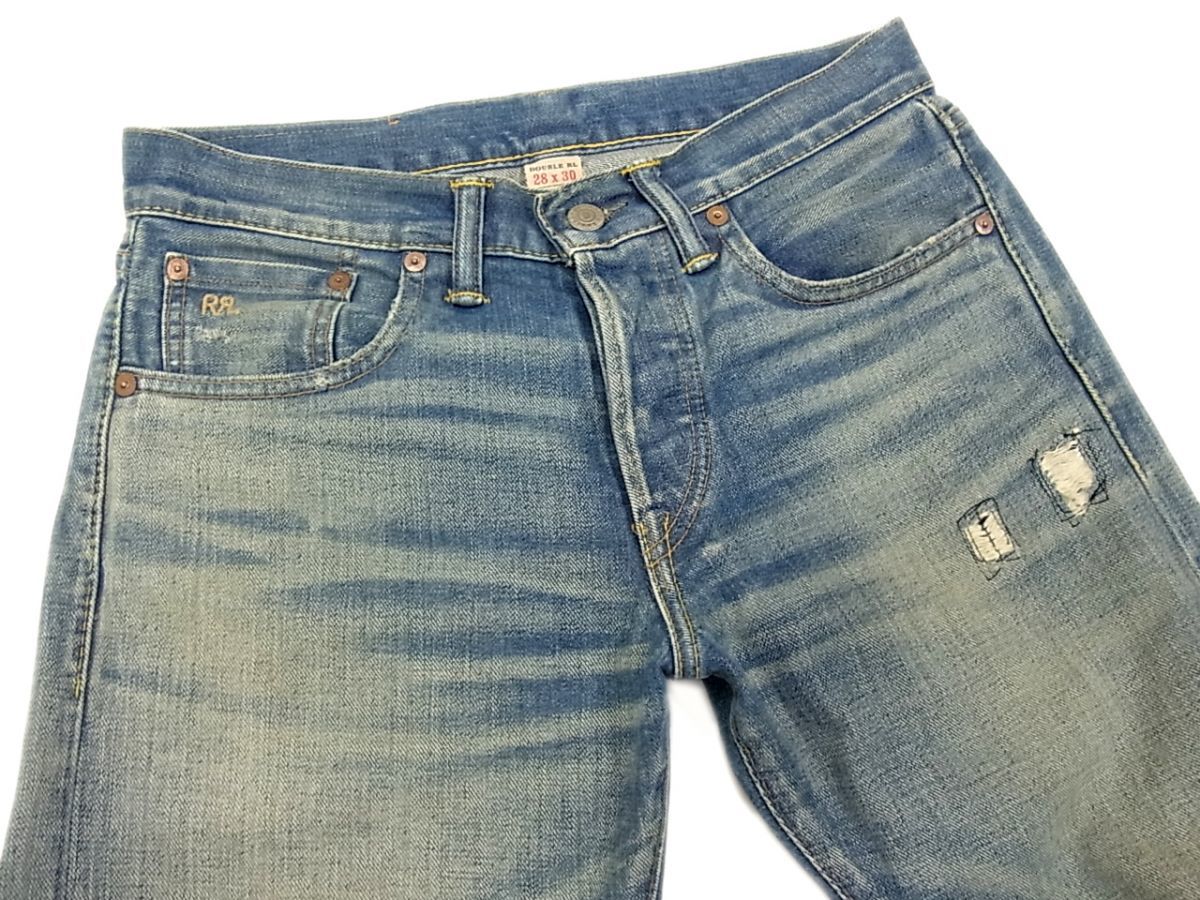 ◇RRL ダブルアールエル スリムフィット ダメージジーンズ メンズ