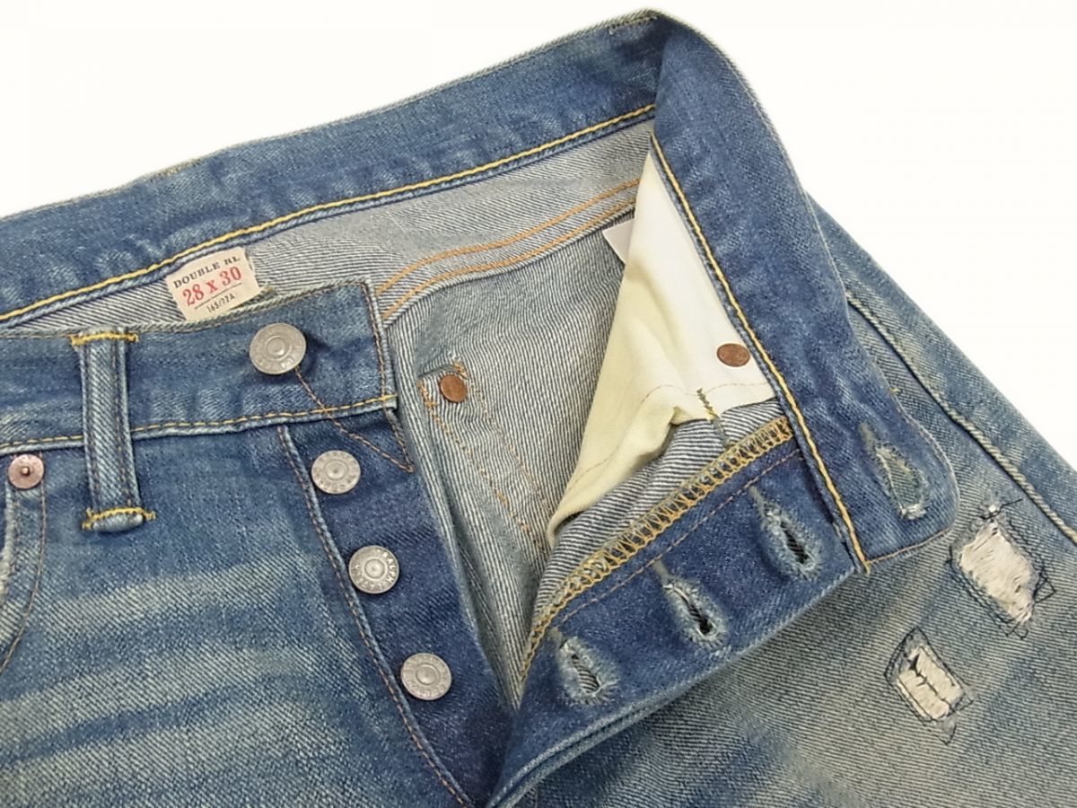 ◇RRL ダブルアールエル スリムフィット ダメージジーンズ メンズ