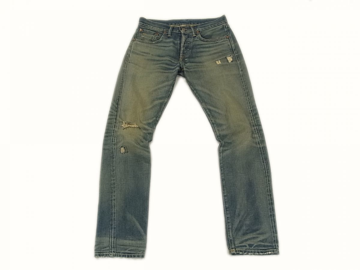 ◇RRL ダブルアールエル スリムフィット ダメージジーンズ メンズ