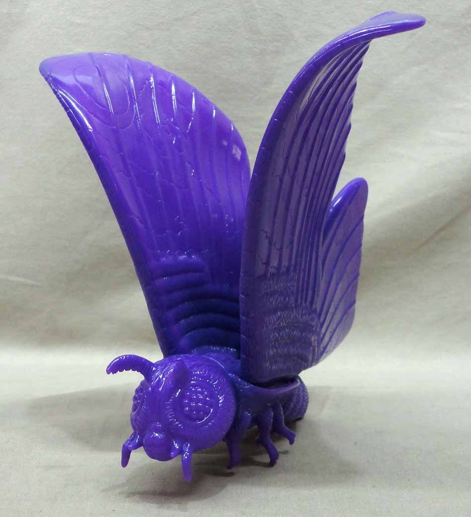 マルサン モスラ成虫 レインボー パープル未塗装 ソフビ 怪獣天国