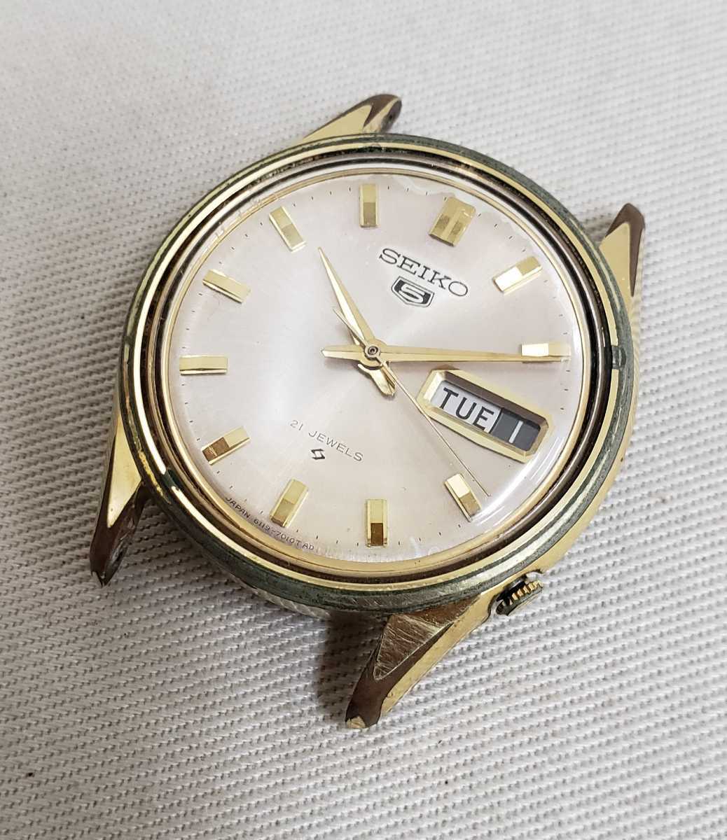 SEIKO セイコー5 ファイブ ジャンク動作せず。メッキ剥がれ。要OH 