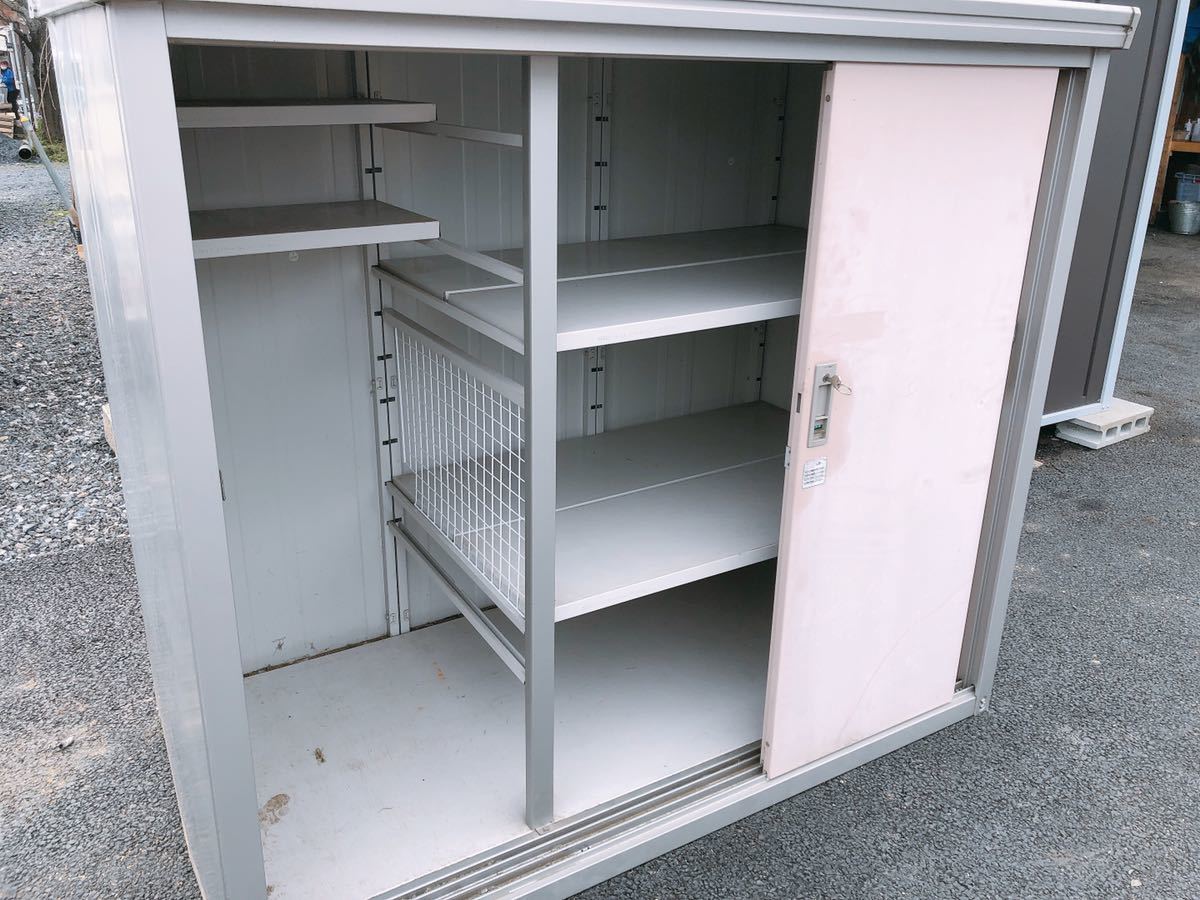 中古 ヨドコウ 物置 エスモ 鍵付 横1690×奥行950×高さ1490mm 小型物置 