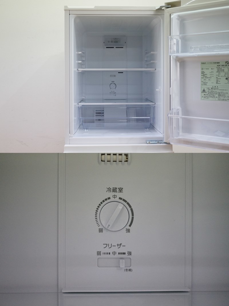 AQUA ノンフロン冷凍冷蔵庫 AQR-13E8(W) 2021年製 126L AQUA 2ドア冷凍