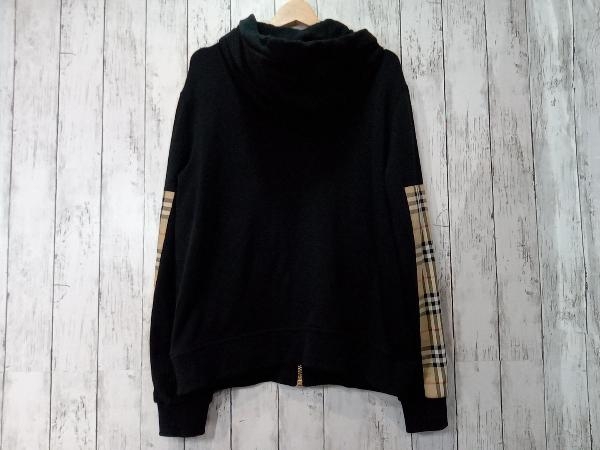 BURBERRY バーバリー ジップアップパーカー スウェットパーカー 両袖ヴィンテージチェック 8024543 ブラック M 店舗受取可 BURBERRY バーバリー パーカー ベージュ BURBERRYバーバリー『ヴィンテージチェックパネル ロゴスウェットジップアップ