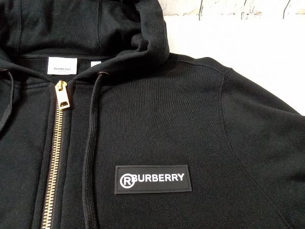 BURBERRY バーバリー ジップアップパーカー スウェットパーカー 両袖ヴィンテージチェック 8024543 ブラック M 店舗受取可 BURBERRY バーバリー パーカー ベージュ BURBERRYバーバリー『ヴィンテージチェックパネル ロゴスウェットジップアップ