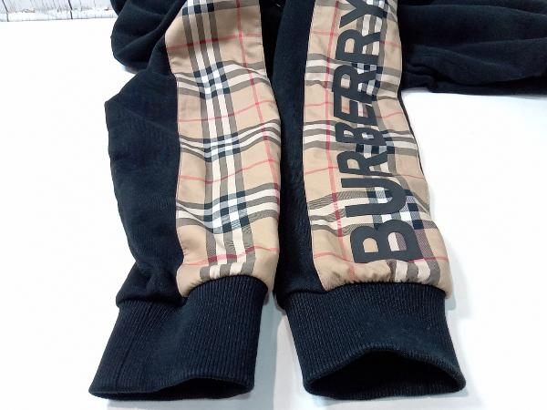 BURBERRY バーバリー ジップアップパーカー スウェットパーカー 両袖ヴィンテージチェック 8024543 ブラック M 店舗受取可 BURBERRY バーバリー パーカー ベージュ BURBERRYバーバリー『ヴィンテージチェックパネル ロゴスウェットジップアップ
