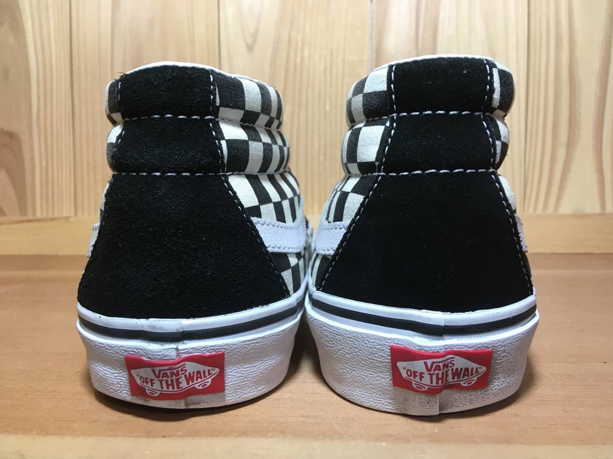 ☆VANS バンズ US企画 スケート ミッド SK8 MID 白×黒 27.0cm Used 検 