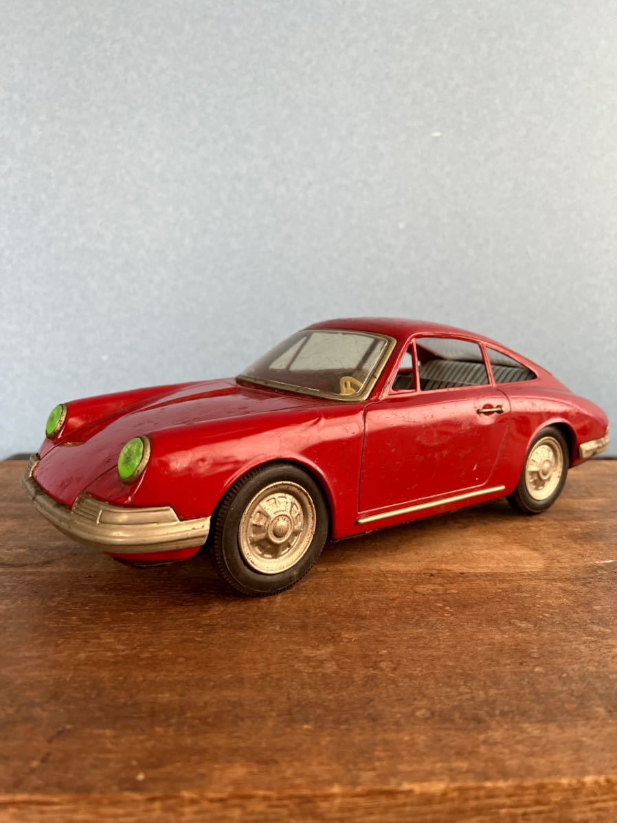 ブリキのポルシェ911 ブリキ ポルシェ911S 赤 PORSCHE 大きめサイズ オモチャ(自動車)｜売買