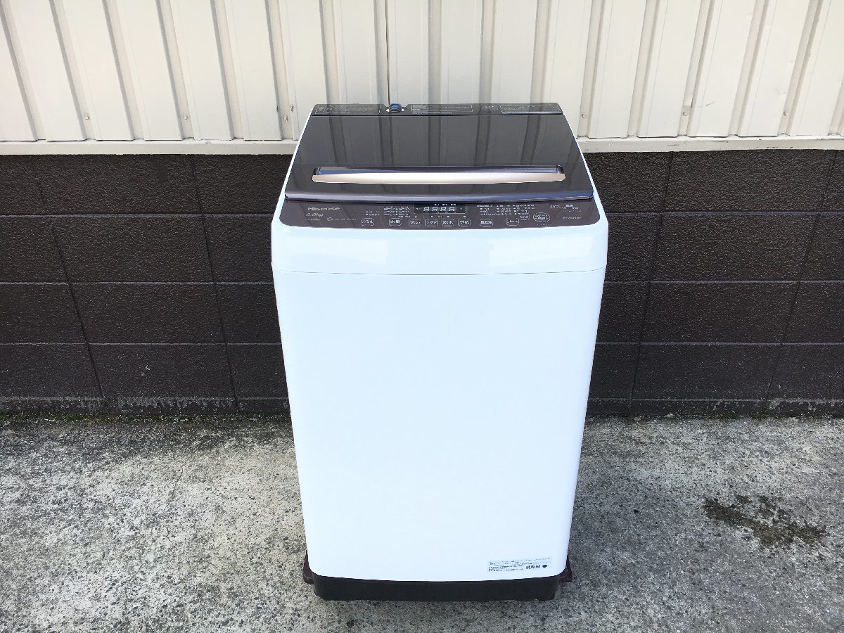 2021年製 極美品 Hisense ハイセンス 洗濯機 HW-DG80A 節電 節水 静音 省エネ スリム設計 ガラストップデザイン 8kg d40024I 洗濯機 ハイセンス Hisense 使用1年未満 引取り希望Hisense洗濯機4.5kg黒26年4月18日購入 ※現金、クレジット、ぺイペイ、スマホ決済対応※