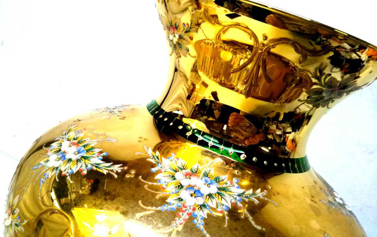 ムラーノ ベネチアン ミルフィオリ 金彩のデキャンタ 花瓶 【公式通販】