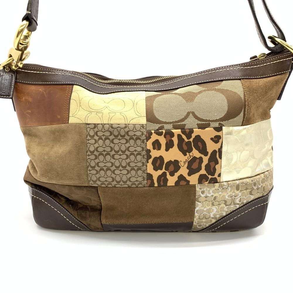 COACH コーチ パッチワーク ショルダーバッグ F12842 シグネチャー 