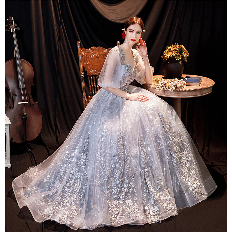 ウエディングドレス カラードレス　結婚式　披露宴　パーティー　演奏会　発表会　ステージ衣装　TS620 ウエディングドレス カラードレス 結婚式 青 グラデーションカラー ショッピング