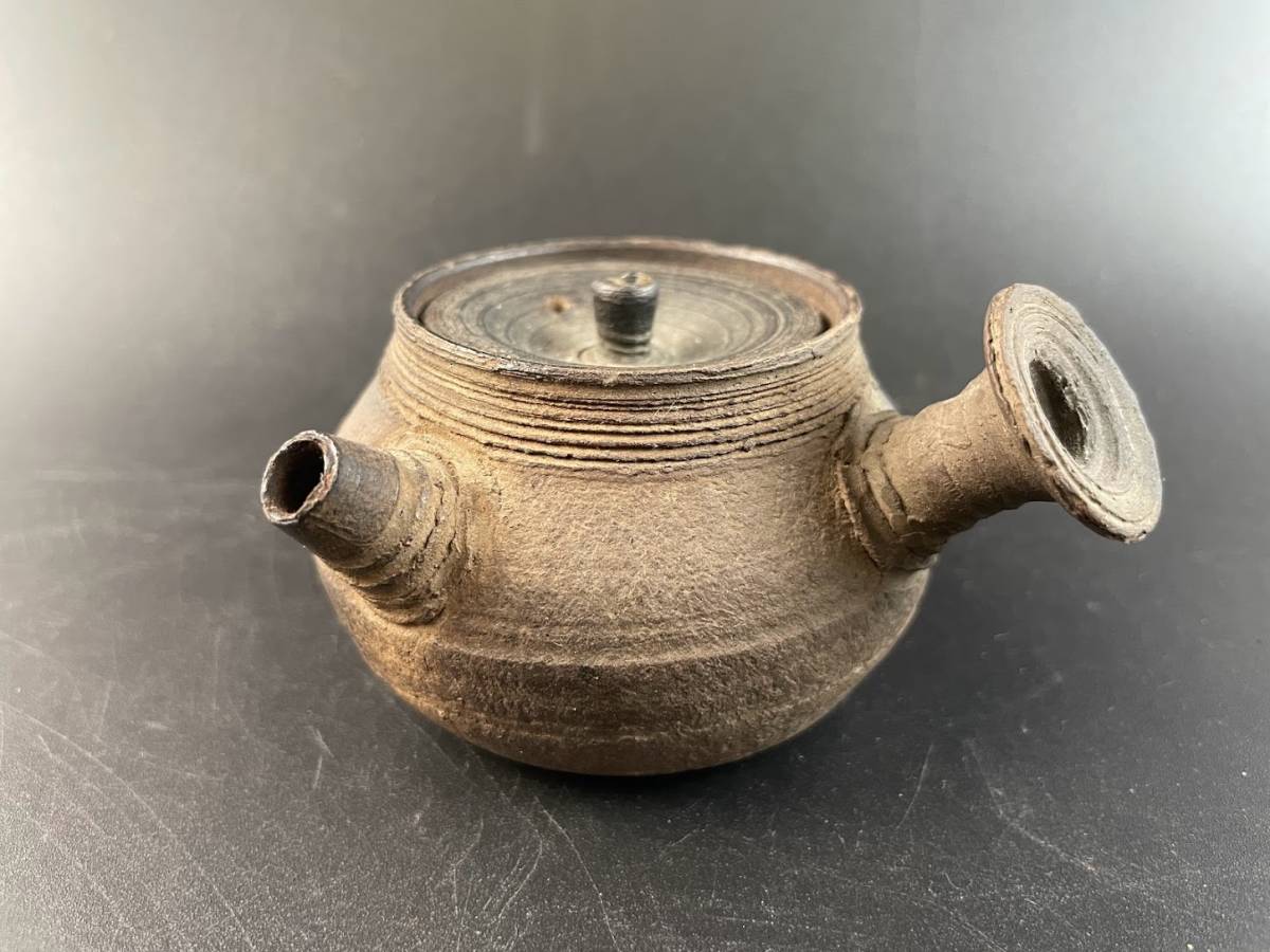 宇】FC218 南蛮手 横手急須 在銘 煎茶道具 日本煎茶道具 時代南蛮横手