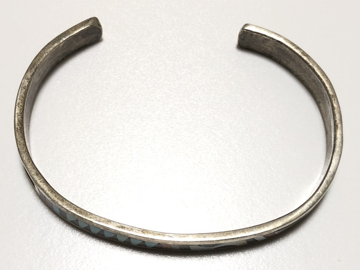インディアンジュエリー ズニ族 ターコイズ コーラル STERLING 作家物 