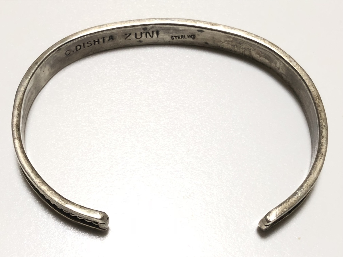 インディアンジュエリー ズニ族 ターコイズ コーラル STERLING 作家物 