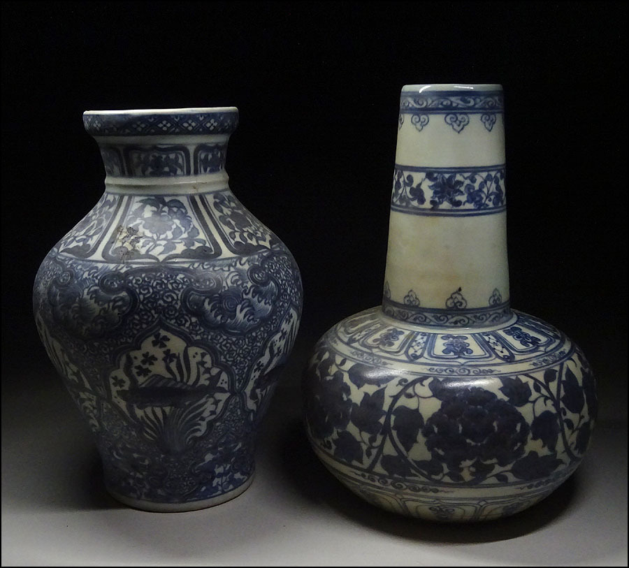 染付 花瓶 - 中国古玩 中国美術 時代物 唐物 Yahoo!オークション 花器