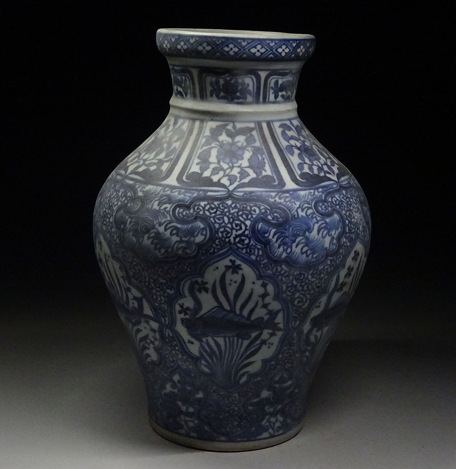 染付 花瓶 - 中国古玩 中国美術 時代物 唐物 Yahoo!オークション 花器