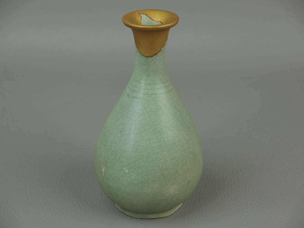 骨董・茶道具】☆南宋時代青磁徳利 天龍寺青磁 七官青磁 dj040wb 龍泉
