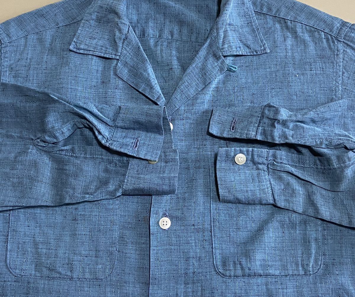 60s BLOCKS ネップ ボックス オープンカラー シャツ ビンテージ ループ 
