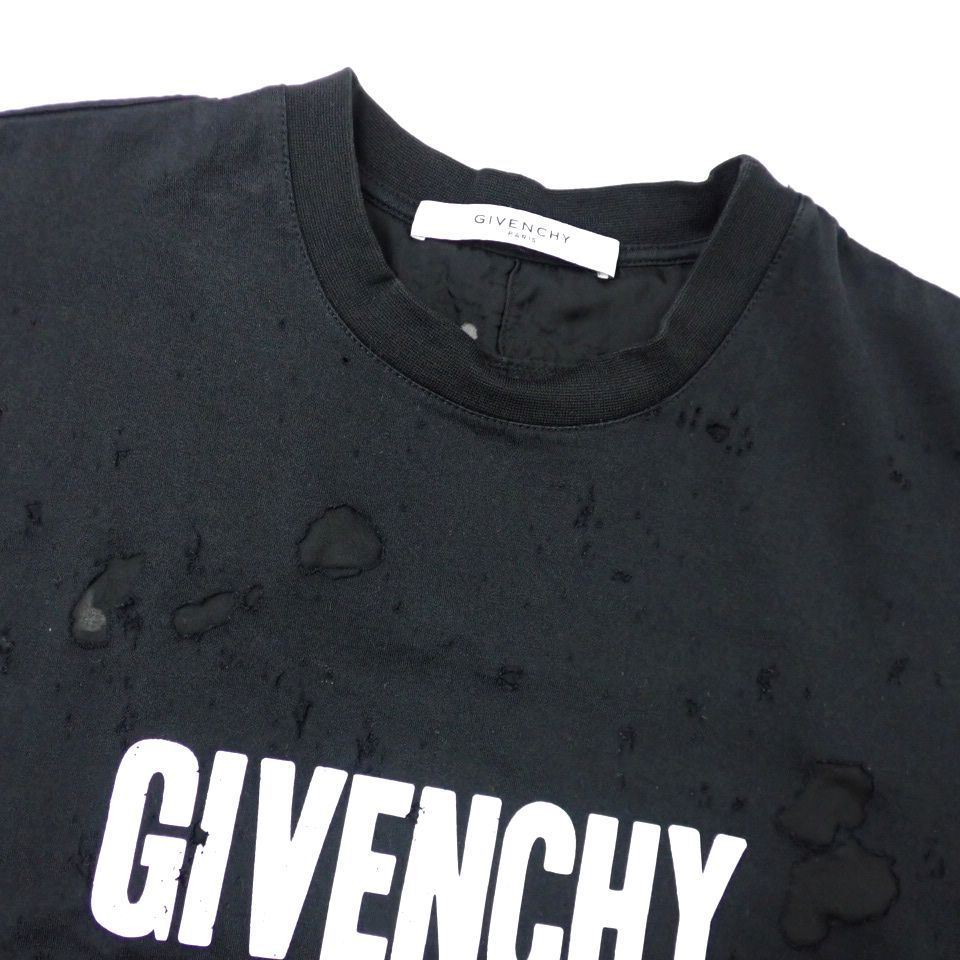 ☆○1円 GIVENCHY/ジバンシィ デストロイ オーバーサイズ 半袖Tシャツ 