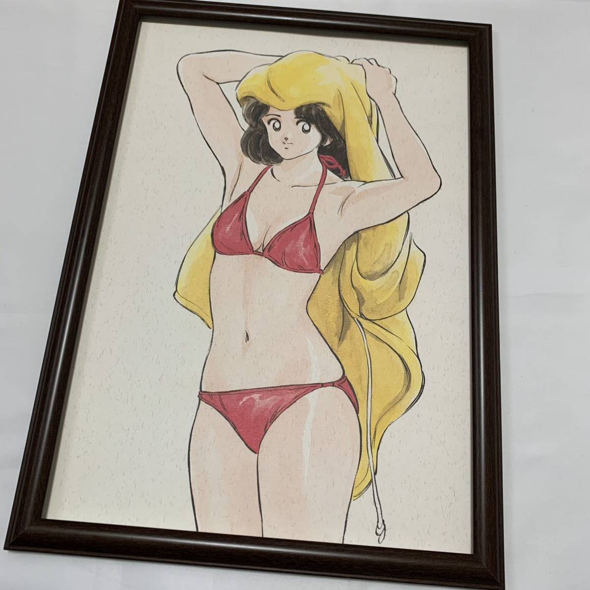 タッチ 複製原画 B4 額装品 1 朝倉南 水着 ビキニ あだち充（H2 MIX