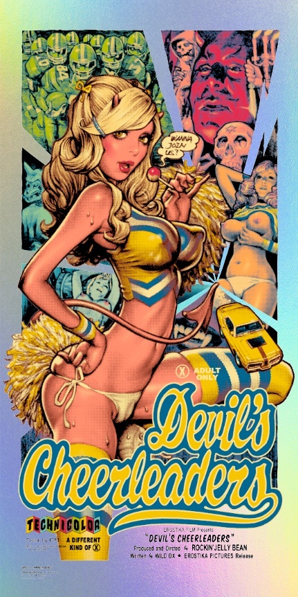 Rockin'Jelly Bean/“Devil's Cheer Leaders” Silk Screen Print (Foil