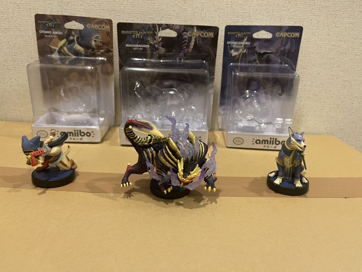 開封済み】モンスターハンターRISE amiibo 3体セット amiibo