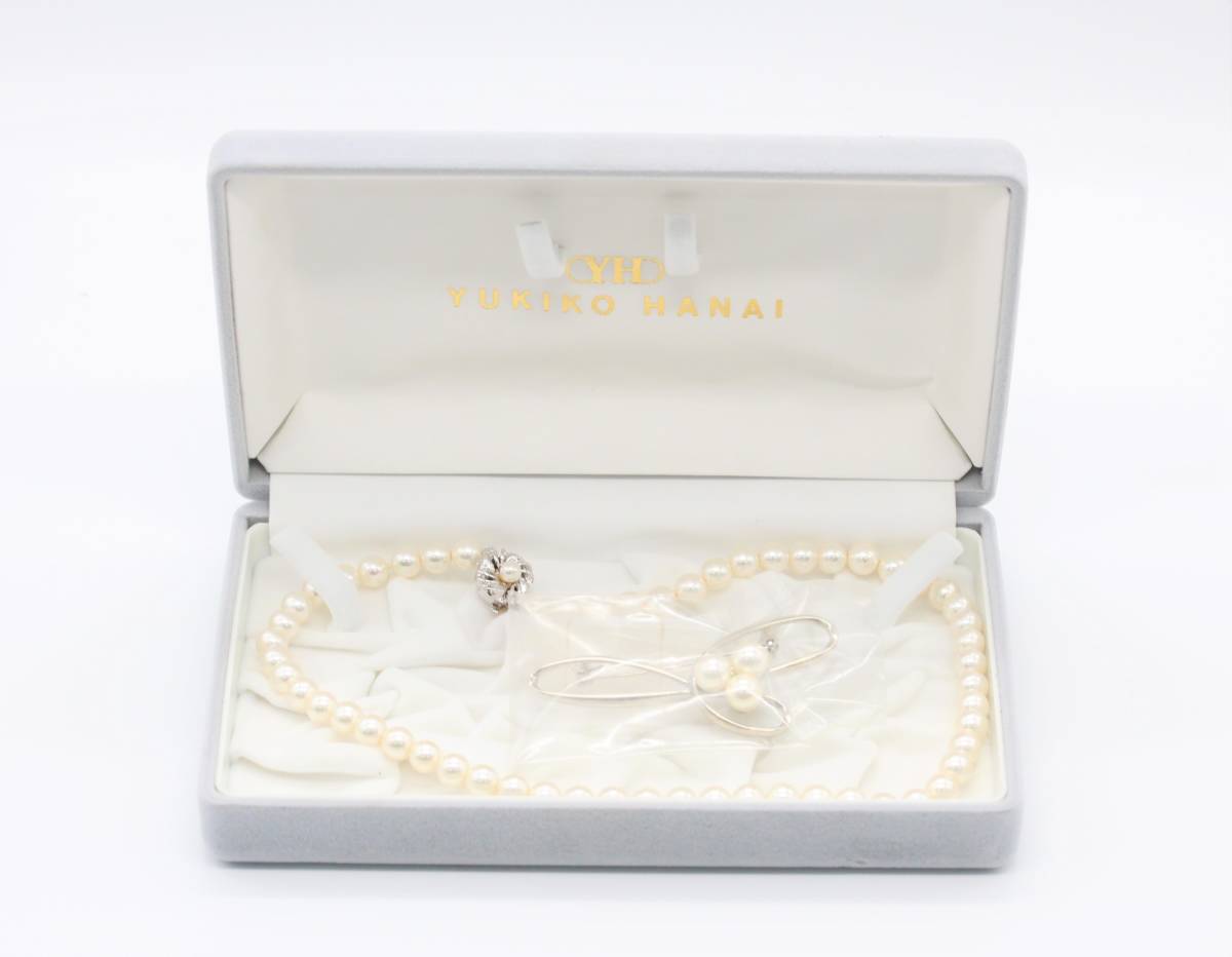 YH YUKIKO HANAI フェイクパール ネックレス ブローチ セット (H01558 