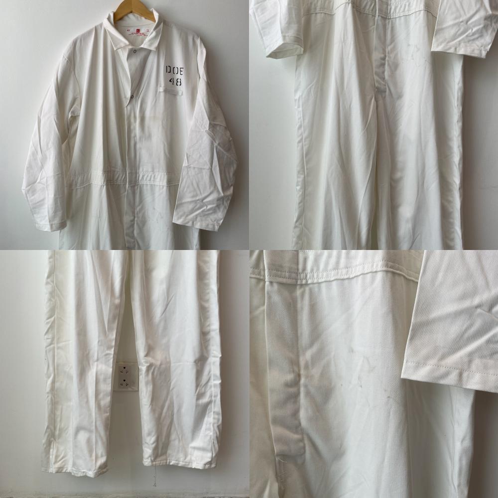 実品 ヴィンテージ USA製 囚人服 プリズナー つなぎ デッドストック(M