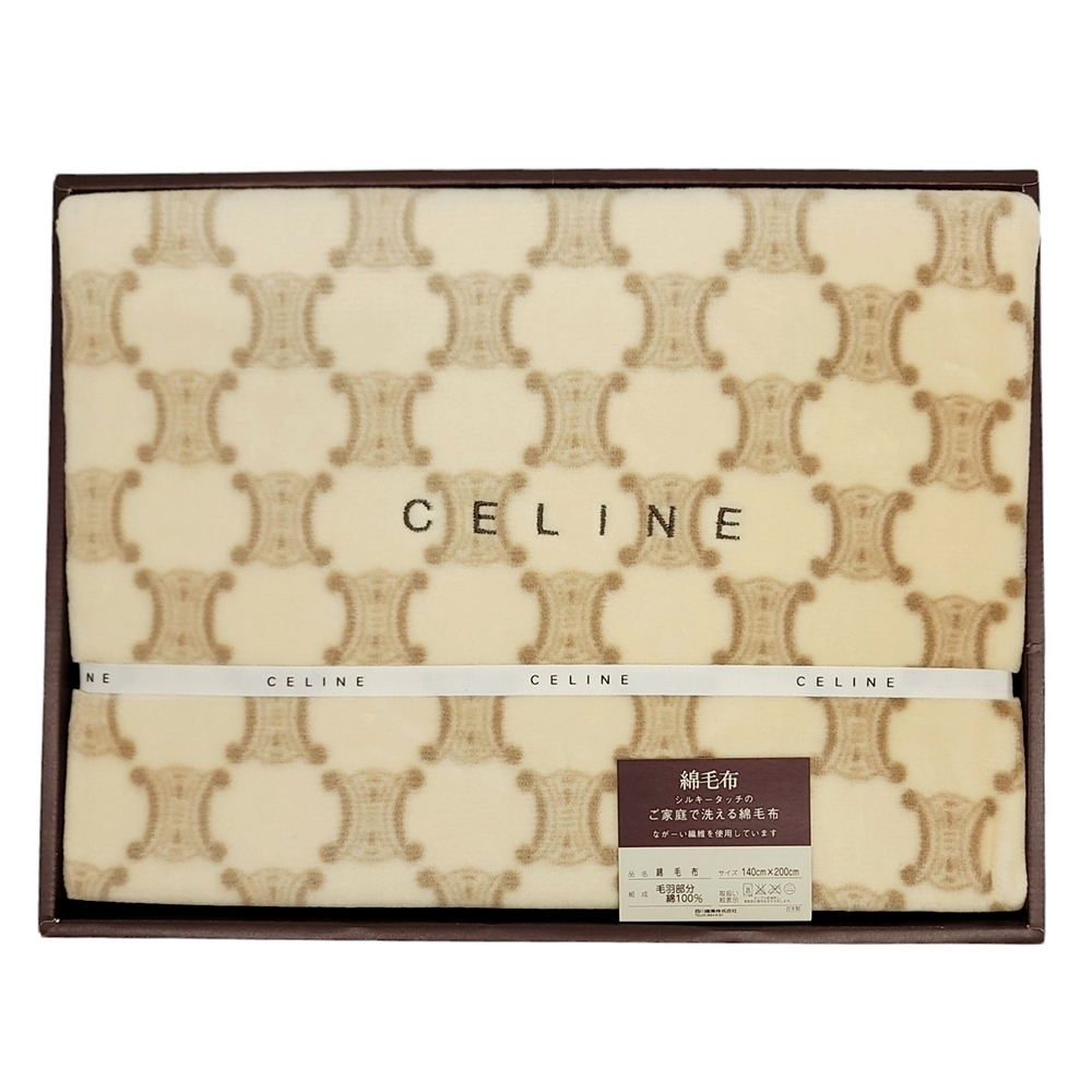 最新作，人気 OB236 CELINE セリーヌ シルキータッチ シングル 綿毛布 ベージュ マカダム柄 CL3040 西川産業 日本製 140cm&times;200cm 保管品 80(シングル用)｜売買されたオークション情報、yahooの商品情報をアーカ シングル用