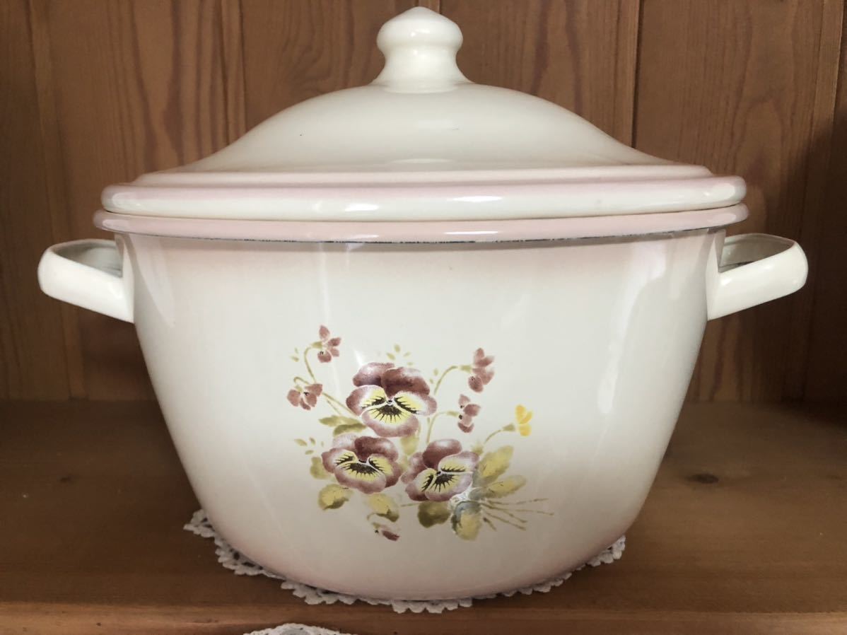 イマン パンジー キャセロール ホーロー