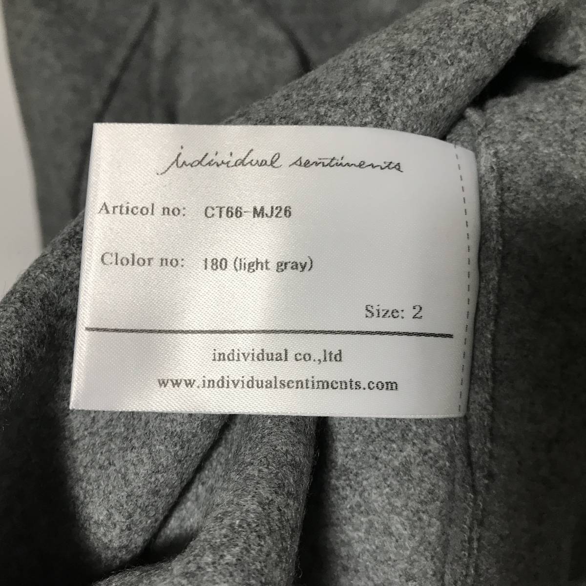 individual sentiments 20AW インディヴィジュアルセンチメンツ 