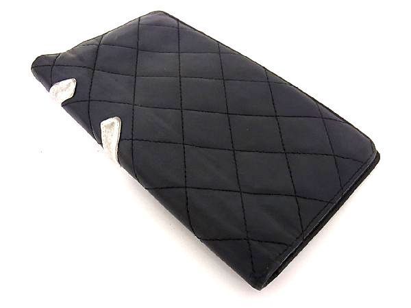 1円 シャネル CHANEL 二つ折り ・シャネル ブリリアント 1円 CHANEL シャネル ココマーク カンボンライン マトラッセ ラムスキン 二つ折り 長財布 ウォレット レディース ブラック系 a2201クオ
