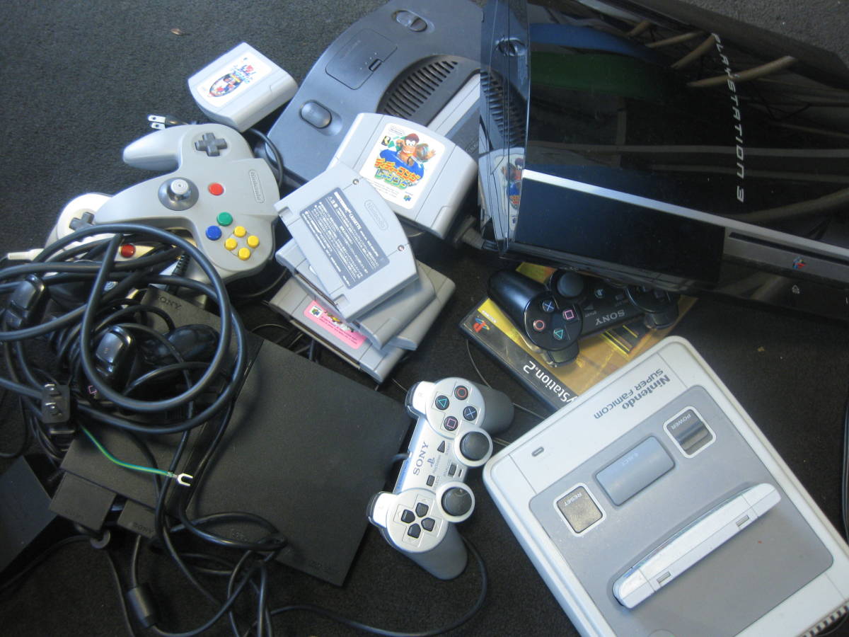 【ジャンク品】ゲーム機 4台セット（N64 / PS2 / PS3 / SFC） 4台セット】PS3 PS2 ニンテンドー64 スーパーファミコン 本体+オマケで