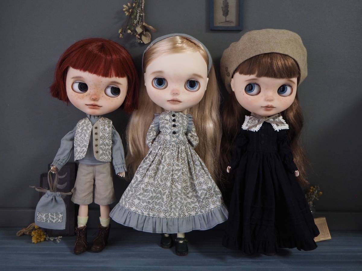 ブライスアウトフィット3点 003□縫うの森□ Blythe outfit ブライス アウトフィット お洋服12点セット
