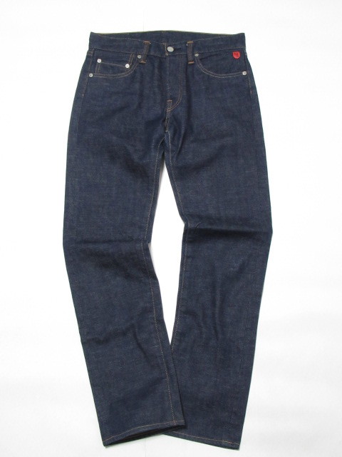 【美品】 Shu jeans シュージーンズ ボタンフライ セルビッチ ストレート デニム size 38 インディゴ ジーンズ ★同梱可
