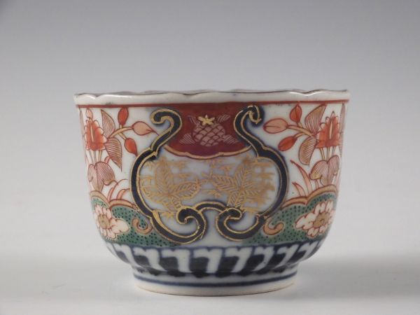 5客 金彩色絵 花鳥文 □匠□古伊万里 無傷 13cm 飾皿