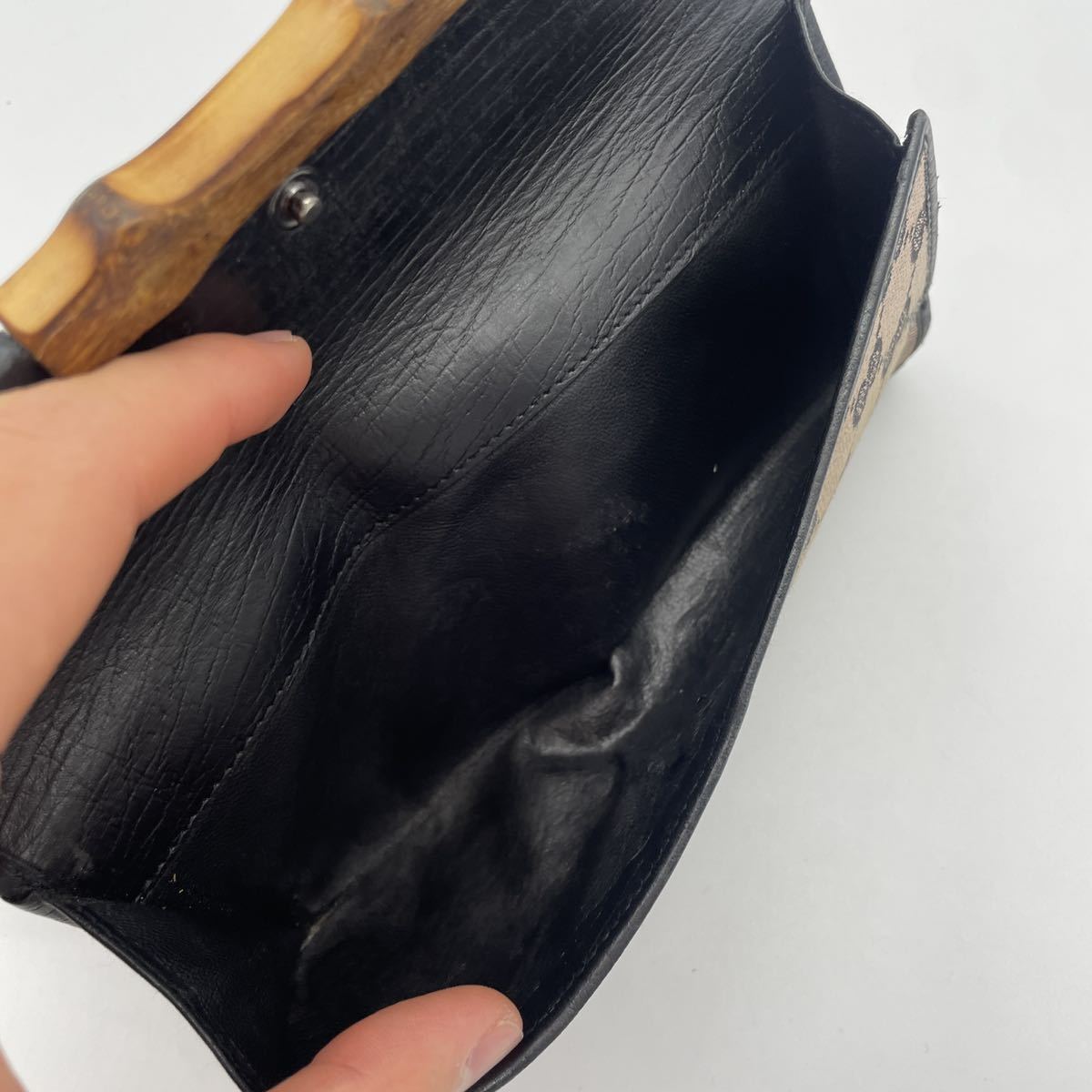 1円 【未使用保管】 GUCCI グッチ バンブー 長財布 GGキャンバス