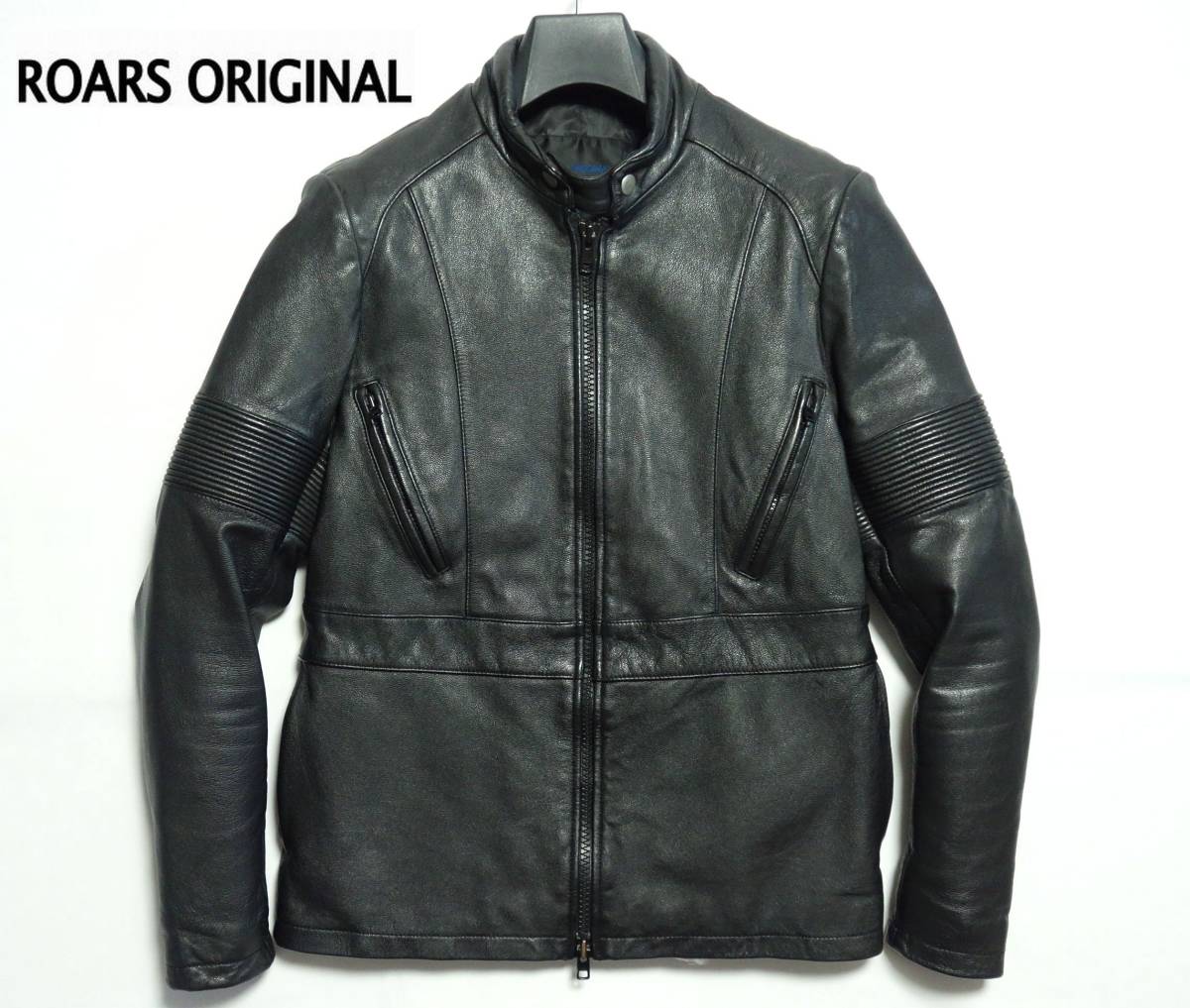 即決■ROARS ORIGINAL ロアーズオリジナル 山羊革 レザー シングル ライダースジャケット ブラック/黒 M