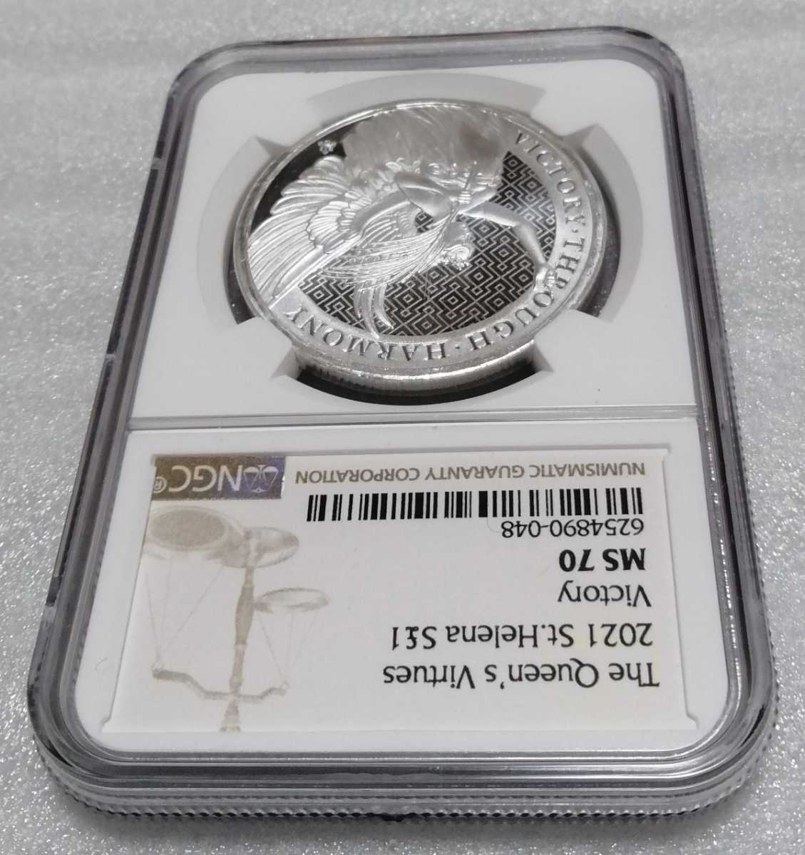 セントヘレナ 2021 女王の美徳シリーズ 銀貨 勝利 NGC MS70 【公式通販】