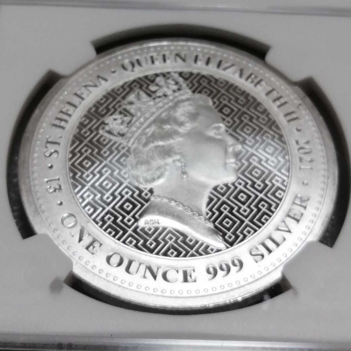 2021 セントヘレナ 女王の美徳 勝利の女神 1ポンド銀貨 NGC MS70 セントヘレナ 2021 女王の美徳シリーズ 銀貨 勝利 NGC MS70 【公式通販】