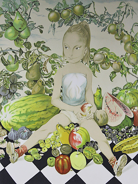 ■藤田嗣治「パリの少女」オリジナルリトグラフ　自筆サイン入