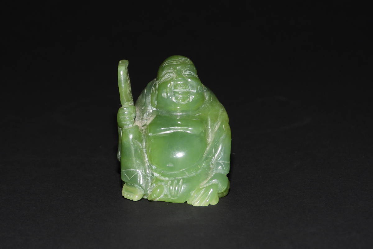 A) (C) ホーム＆キッチン 中国の幸せな弥勒仏像人工翡翠石の彫刻家の庭