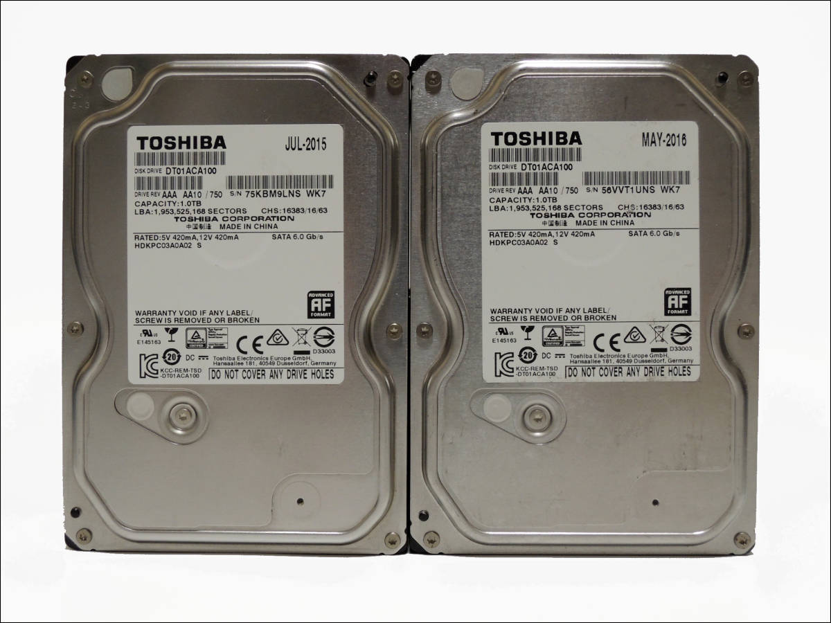  TOSHIBA 3.5インチHDD DT01ACA100 1TB SATA 2台セット #9604(1TB～)｜売買されたオークション情報、yahooの商品情報をアーカイブ公開 - オークファン 3.5 SerialATA