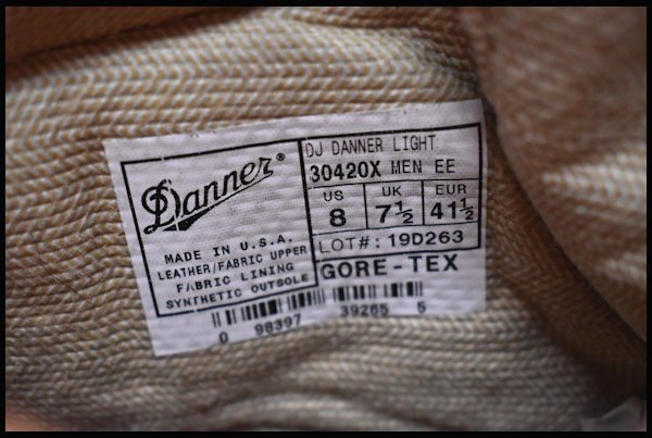 ダナーライト 30420X ブラウン 茶 黒タグDanner GORE-TEX DANNER ブーツ 良品 ダナー ゴアテックス 編み上げ HOPESMORE Danner 7EE US6.5