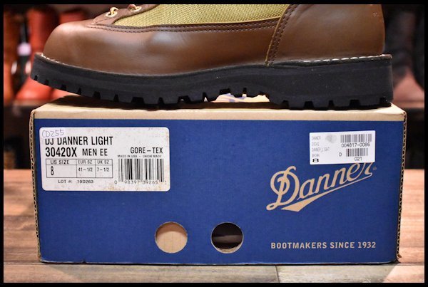 ダナーライト 30420X ブラウン 茶 黒タグDanner GORE-TEX DANNER ブーツ 良品 ダナー ゴアテックス 編み上げ HOPESMORE Danner 7EE US6.5