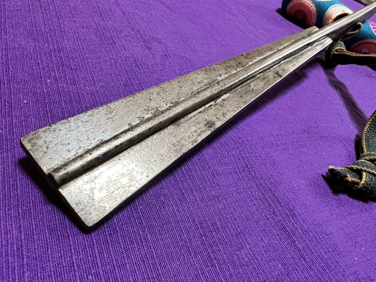 本歌時代物 最高峰の手慣らし鉄扇 銀流し鍍金仕上（日本刀脇差